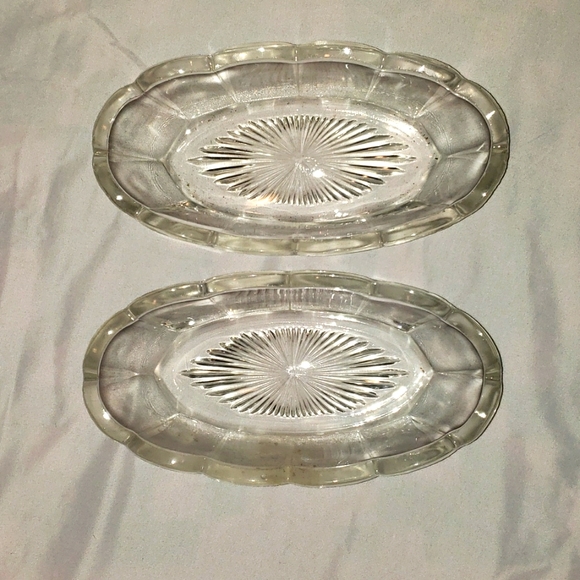 Set of 2 Vintage Heisey Colonial Clear Celery Dish - Picture 1 of 5